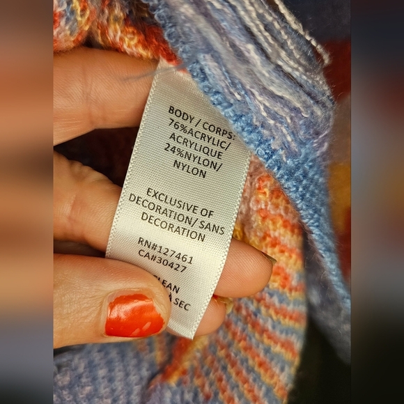 WILDFOX Desert Drive Multicolor PatternedSweater in Acid Pink. Size Small - Picture 13 of 15